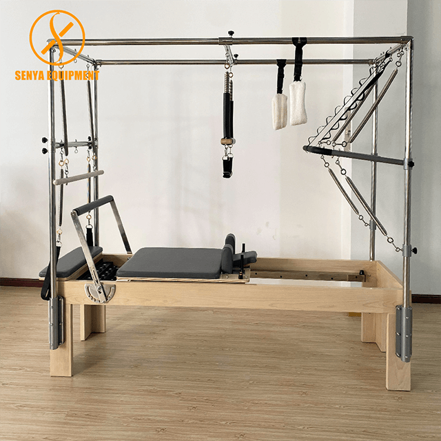 Cadillac de madera con reformador Pilates Reformer con torre completa para entrenamiento en estudio