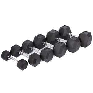 Conjunto de ejercicios para gimnasio, equipo de levantamiento de pesas ajustable, mancuernas de Metal hexagonales antideslizantes