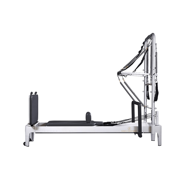 Reformador de pilates de aluminio blanco de alta calidad con soporte OEM de medio trapecio